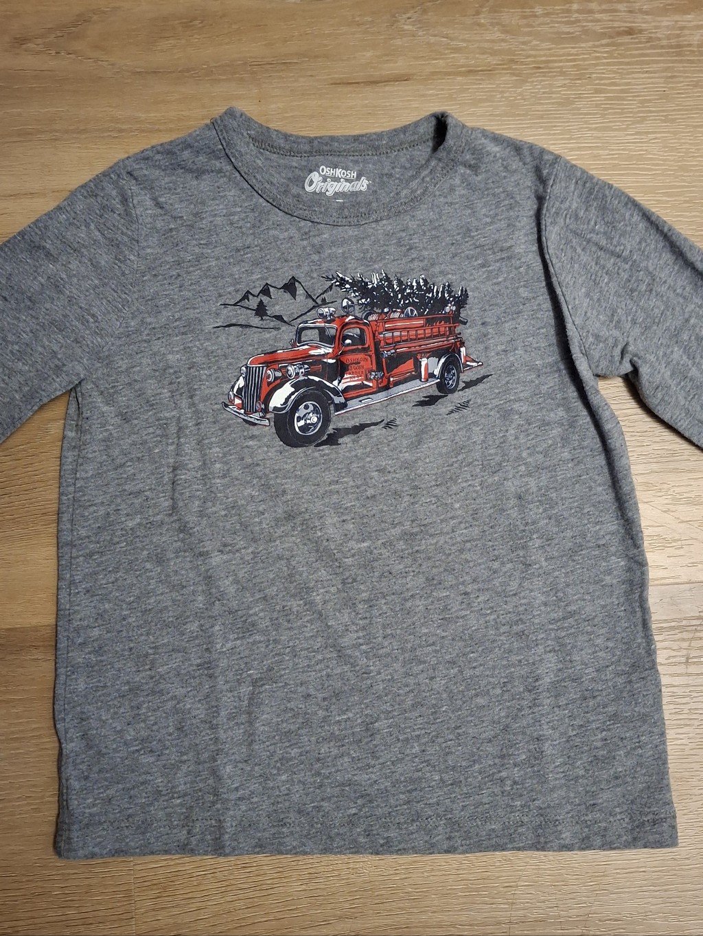 Oshkosh B'gosh Gray Tee With Red Truck Graphic
